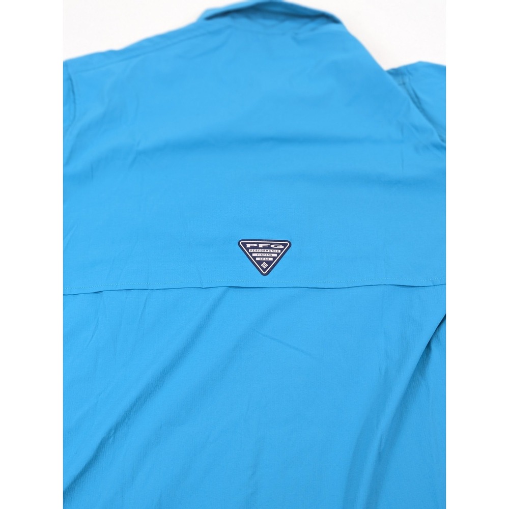 Columbia Fishing Shirt Mens Small Bahama Elite Upf 50 Aqua Blue Green PFG Omni - Picture 12 of 12